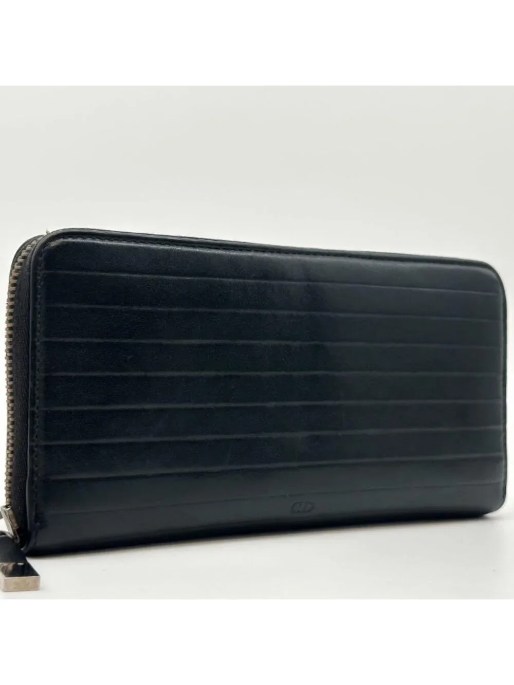 Dior Homme Zip Around Wallet Leather Logo CD
